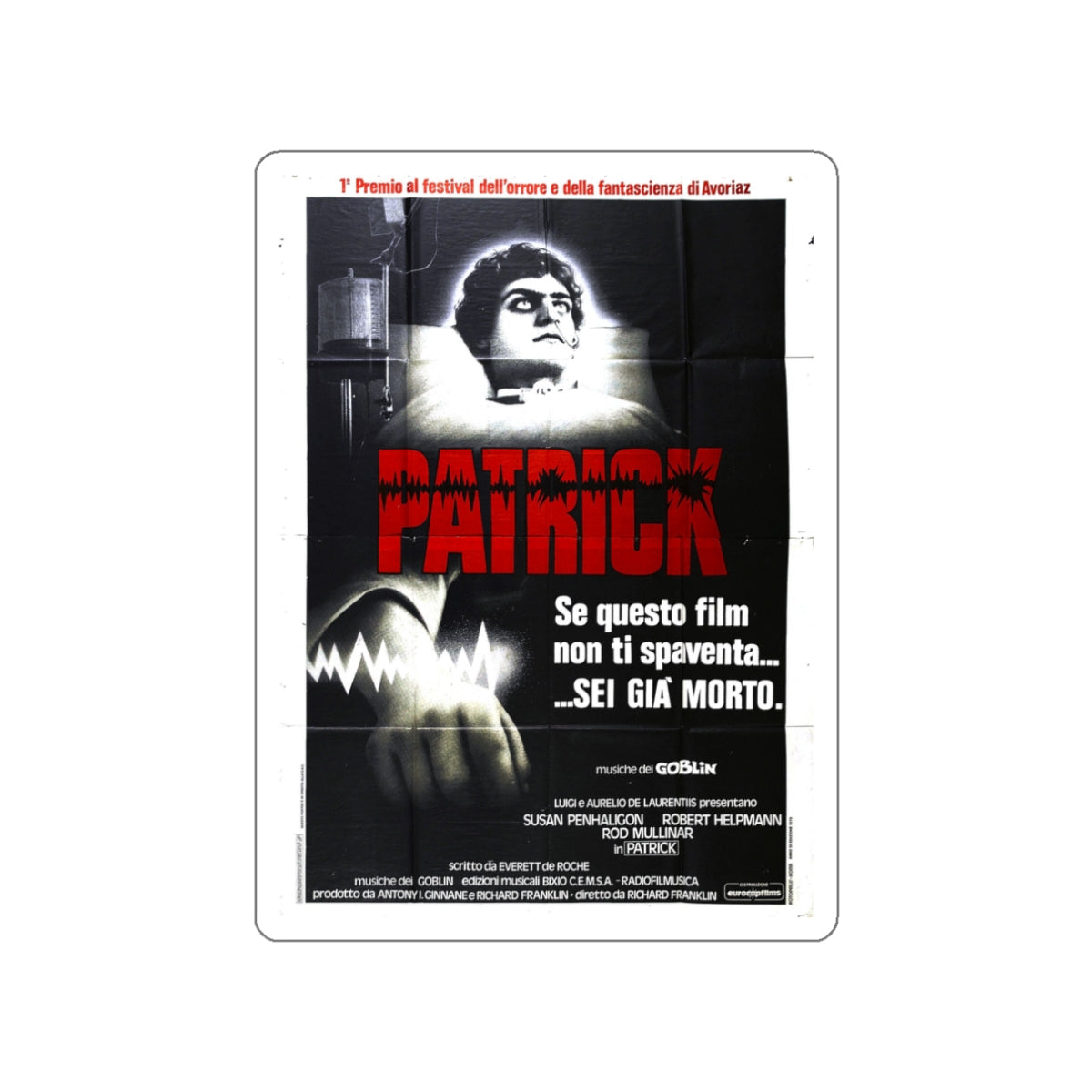 PATRICK (3) 1978 Movie Poster STICKER Vinyl Die-Cut Decal-White-The Sticker Space