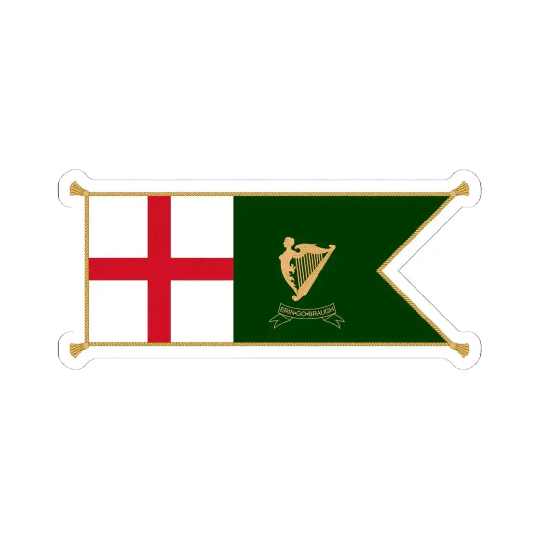 Patrick Keohanes sledge flag (Ireland) STICKER Vinyl Kiss-Cut Decal 4 Inch White - The Sticker Space