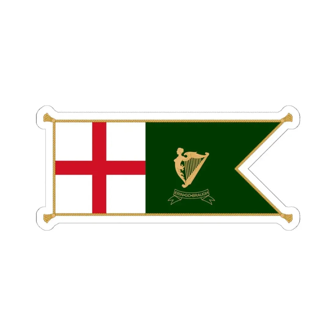Patrick Keohanes sledge flag (Ireland) STICKER Vinyl Kiss-Cut Decal 6 Inch White - The Sticker Space