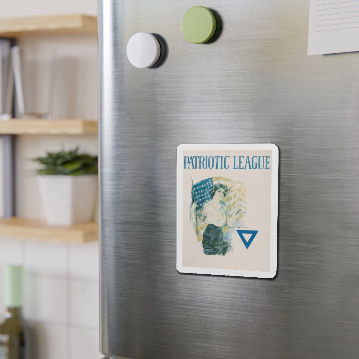 Patriotic League (Magazine Illustration) Refrigerator Magnet-The Sticker Space