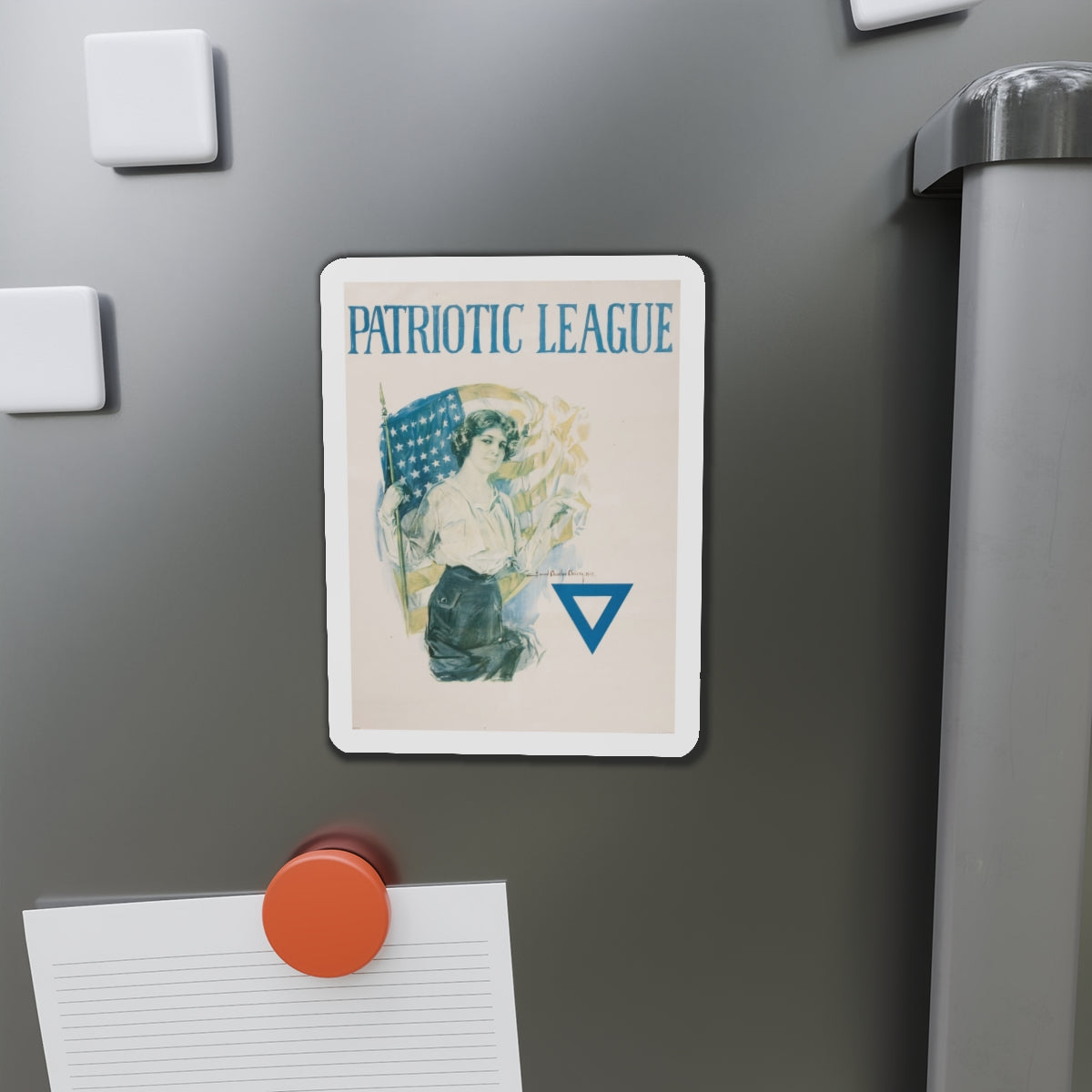 Patriotic League (Magazine Illustration) Refrigerator Magnet-The Sticker Space