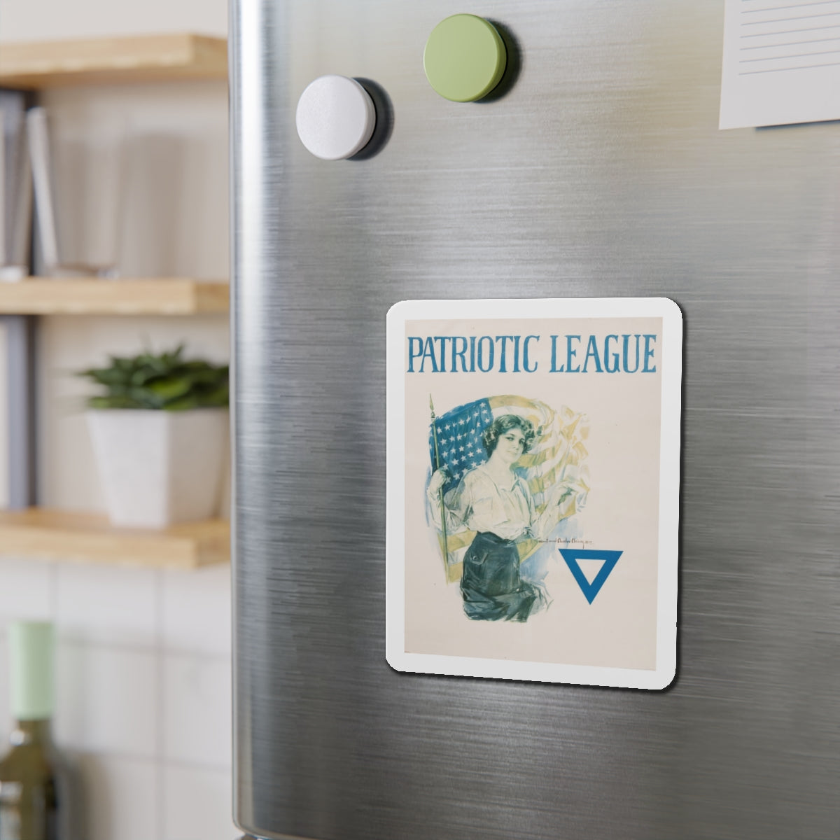 Patriotic League (Magazine Illustration) Refrigerator Magnet-The Sticker Space