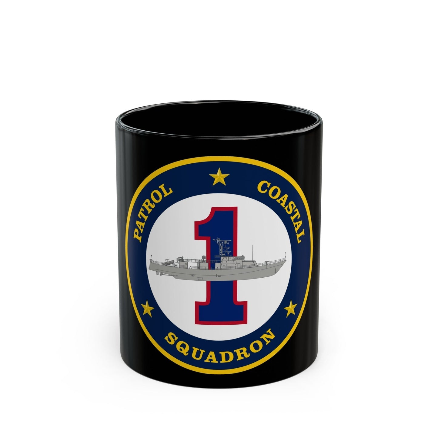 Patrol Coastal Squadron ONE (U.S. Navy) Black Coffee Mug-11oz-The Sticker Space