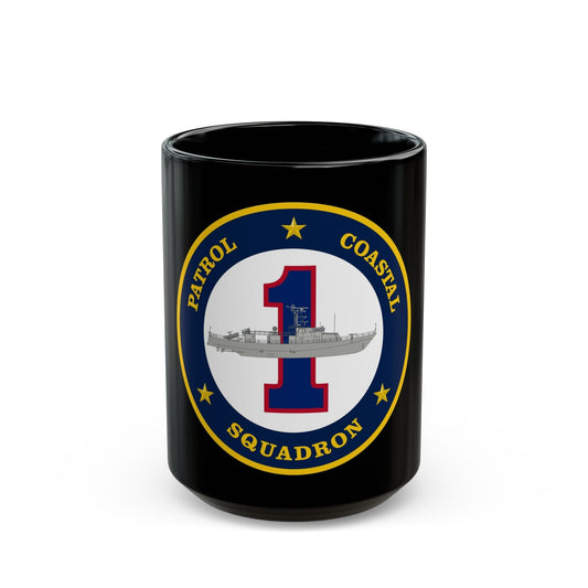 Patrol Coastal Squadron ONE (U.S. Navy) Black Coffee Mug-15oz-The Sticker Space