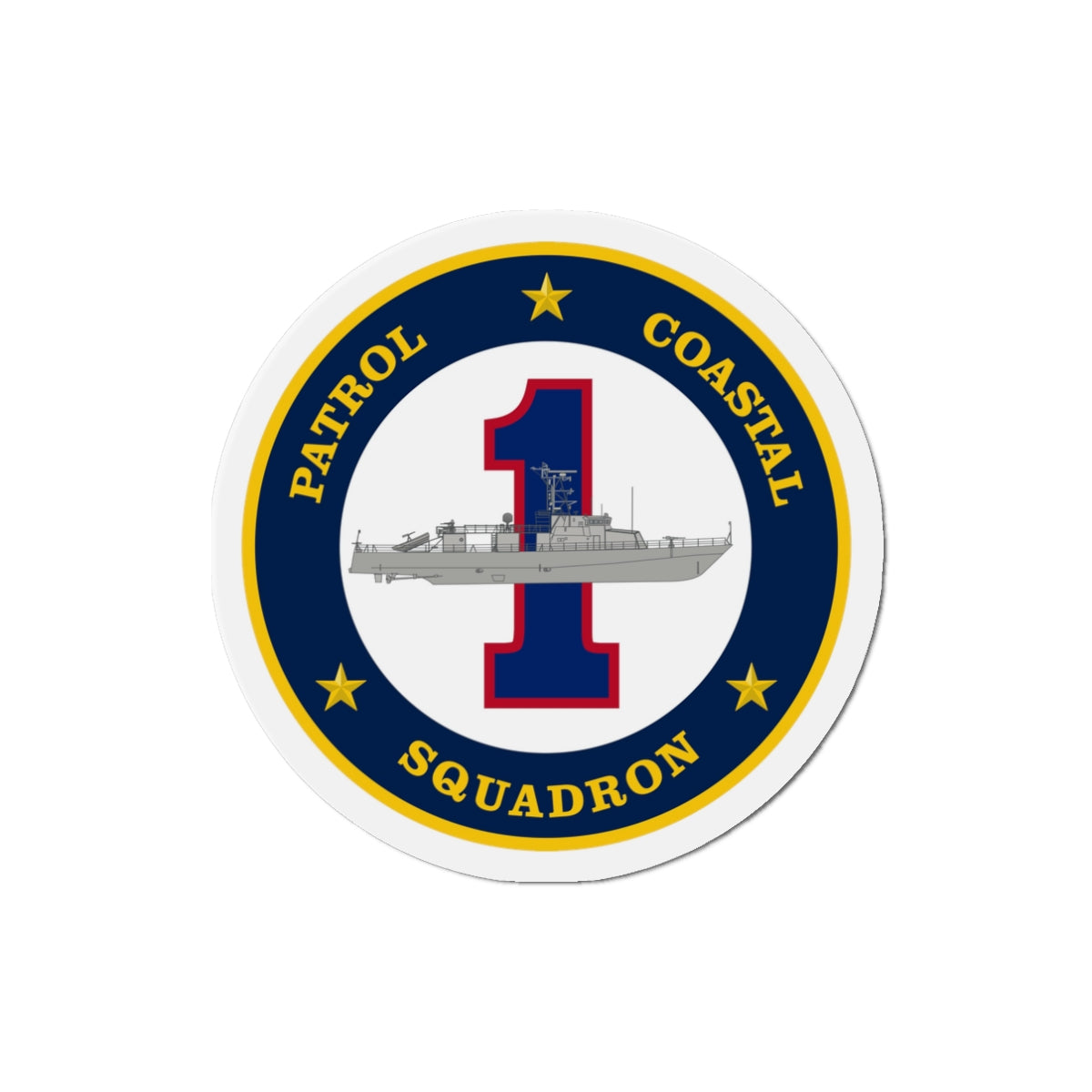 Patrol Coastal Squadron ONE (U.S. Navy) Die-Cut Magnet-3" x 3"-The Sticker Space