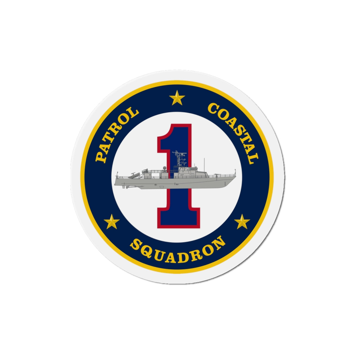 Patrol Coastal Squadron ONE (U.S. Navy) Die-Cut Magnet-4" x 4"-The Sticker Space