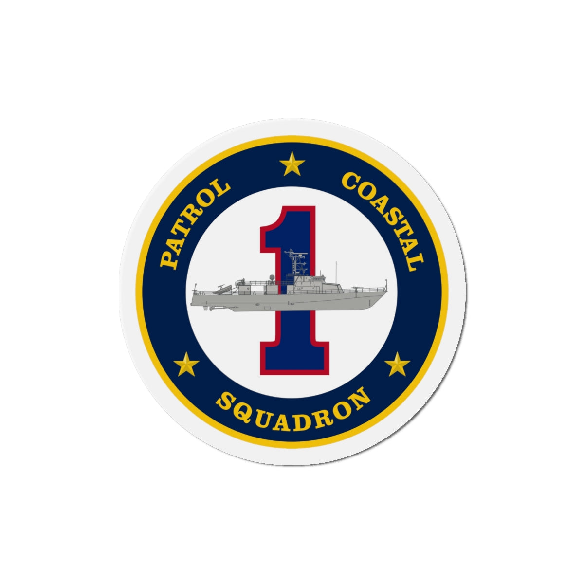 Patrol Coastal Squadron ONE (U.S. Navy) Die-Cut Magnet-5" x 5"-The Sticker Space