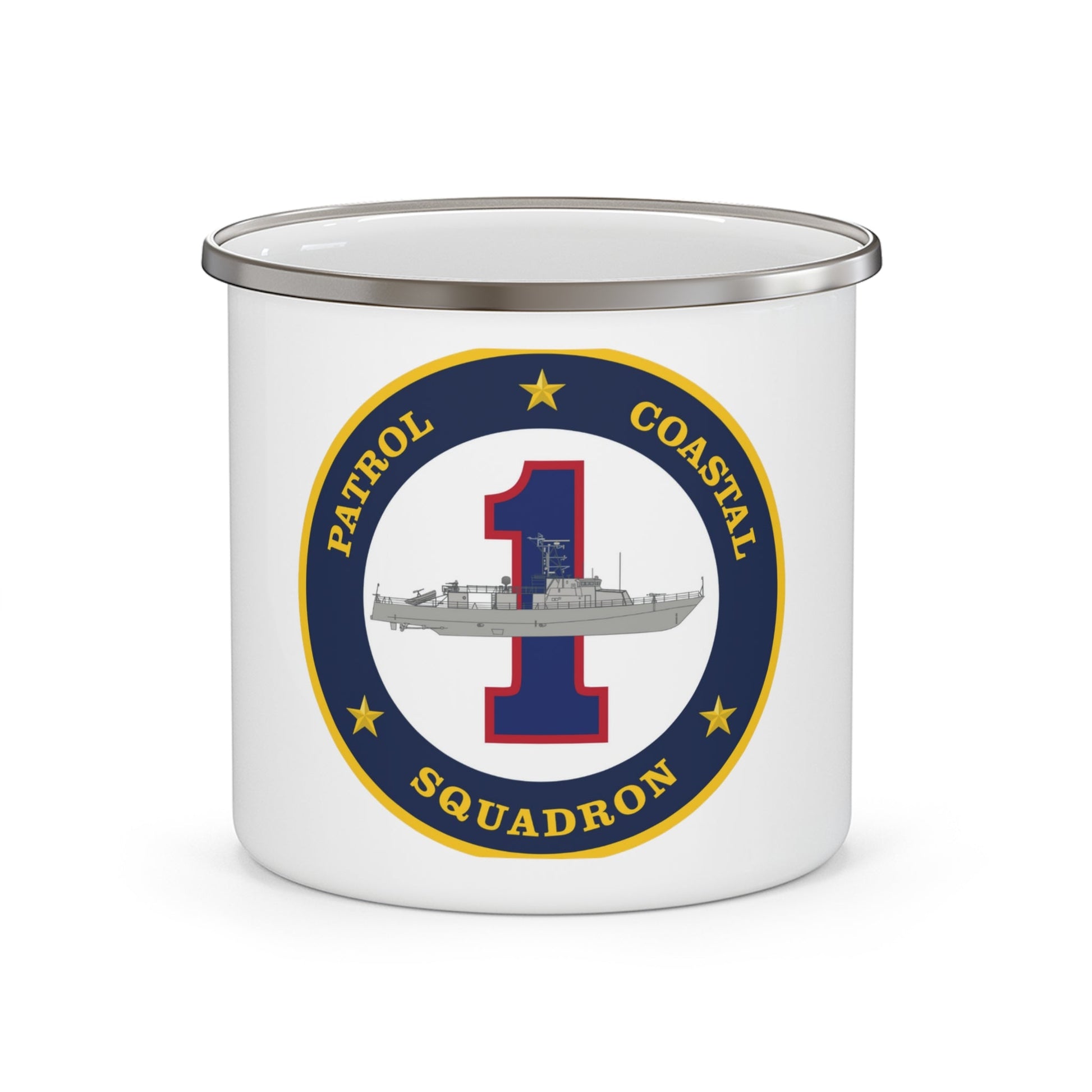 Patrol Coastal Squadron ONE (U.S. Navy) Enamel Mug 12oz-12oz-The Sticker Space