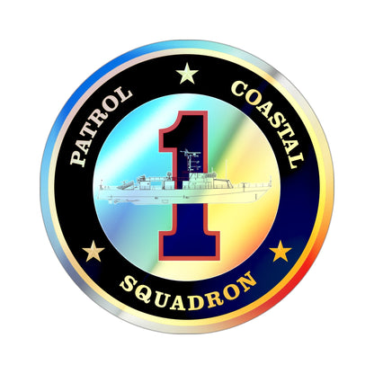 Patrol Coastal Squadron ONE (U.S. Navy) Holographic STICKER Die-Cut Vinyl Decal-3 Inch-The Sticker Space