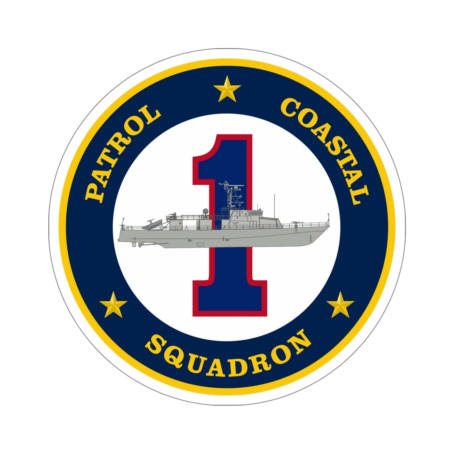 Patrol Coastal Squadron ONE (U.S. Navy) STICKER Vinyl Die-Cut Decal-5 Inch-The Sticker Space