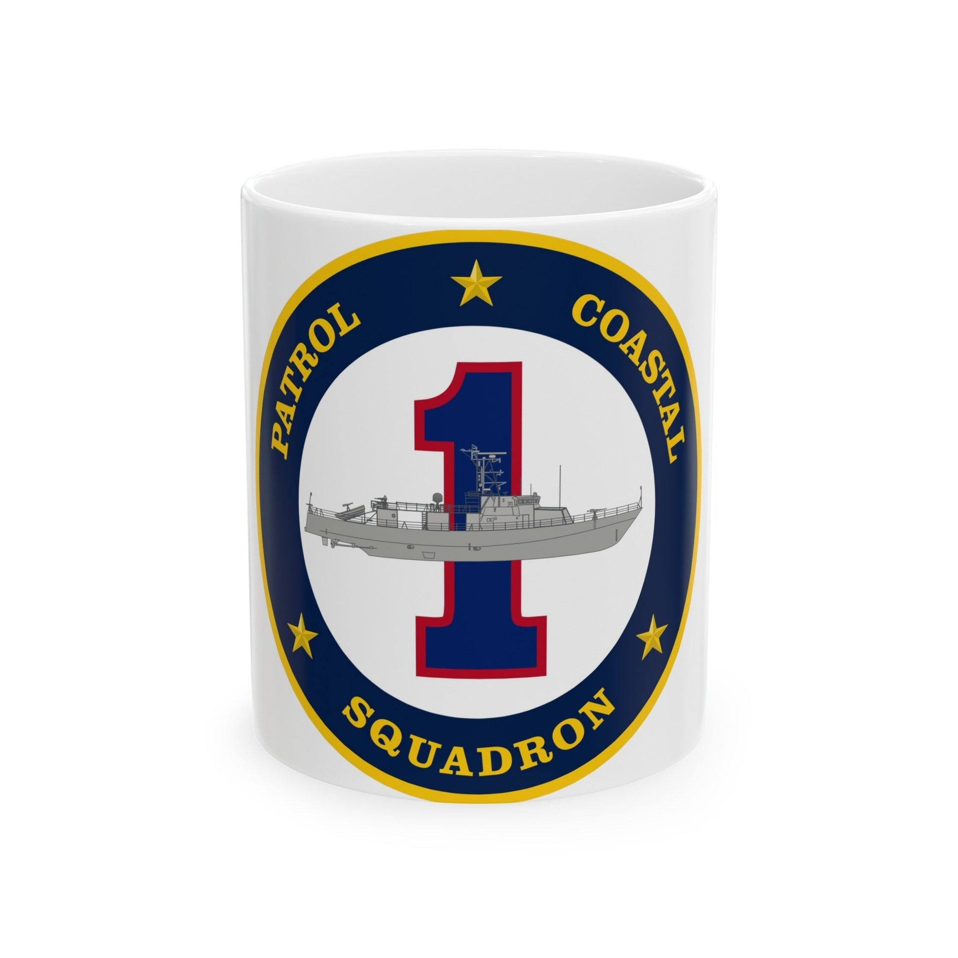 Patrol Coastal Squadron ONE (U.S. Navy) White Coffee Mug-11oz-The Sticker Space