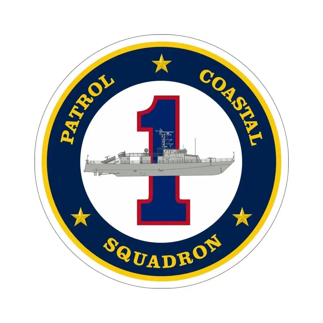 Patrol Coastal Squadron ONE (U.S. Navy) STICKER Vinyl Die-Cut Decal 6 Inch - The Sticker Space