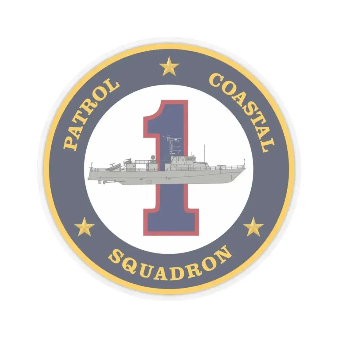 Patrol Coastal Squadron ONE (U.S. Navy) STICKER Vinyl Kiss-Cut Decal 3 Inch Transparent - The Sticker Space
