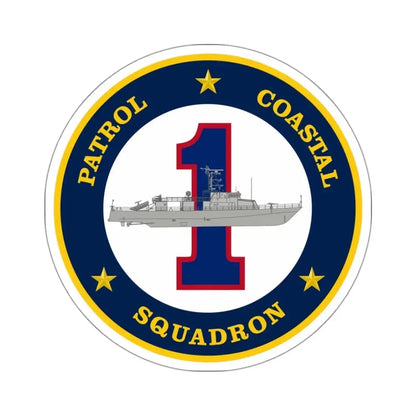 Patrol Coastal Squadron ONE (U.S. Navy) STICKER Vinyl Kiss-Cut Decal 3 Inch White - The Sticker Space