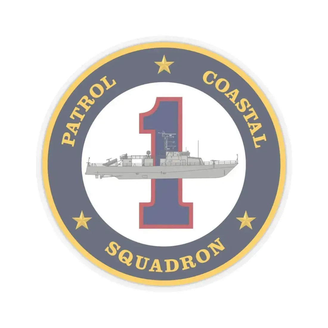Patrol Coastal Squadron ONE (U.S. Navy) STICKER Vinyl Kiss-Cut Decal 4 Inch Transparent - The Sticker Space