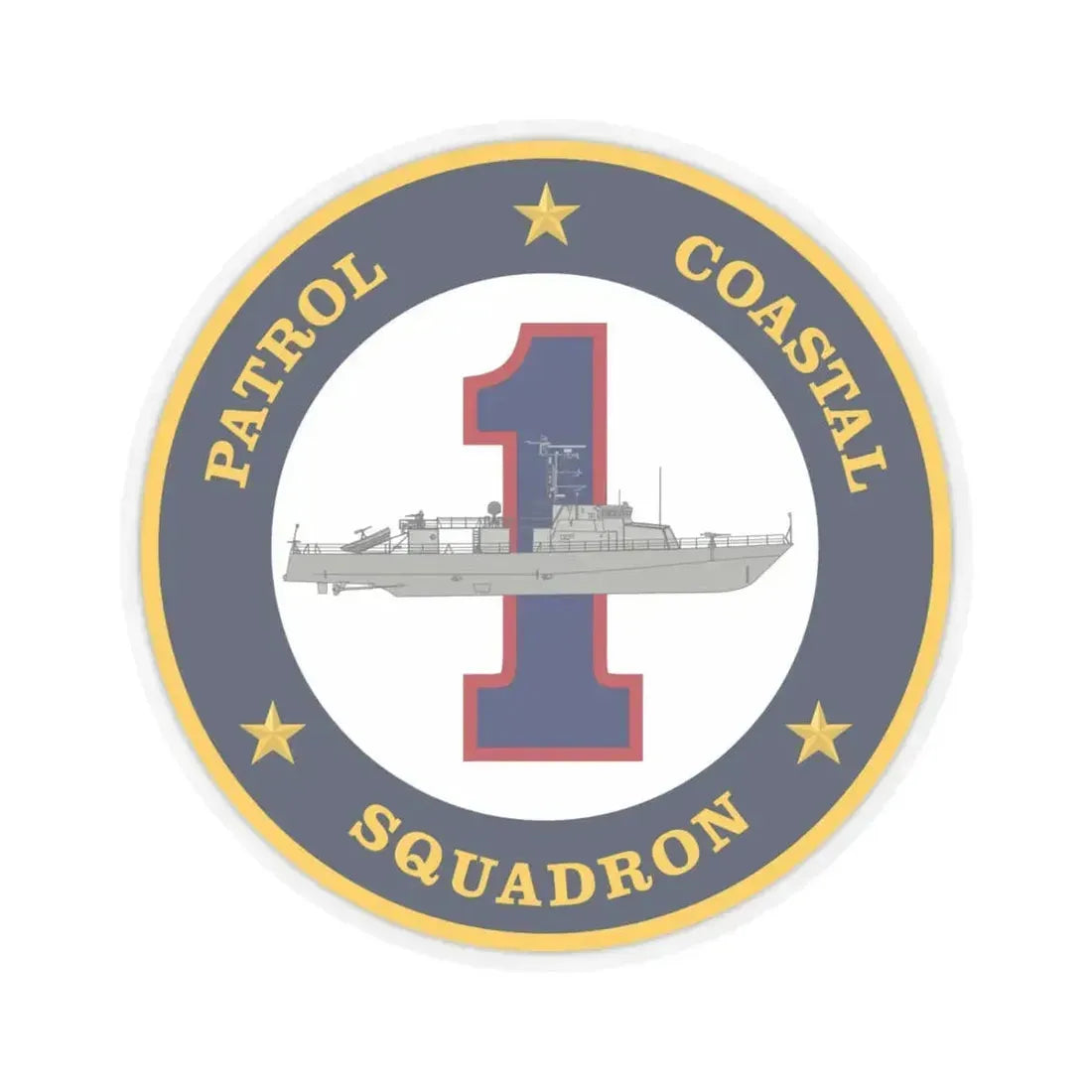 Patrol Coastal Squadron ONE (U.S. Navy) STICKER Vinyl Kiss-Cut Decal 6 Inch Transparent - The Sticker Space