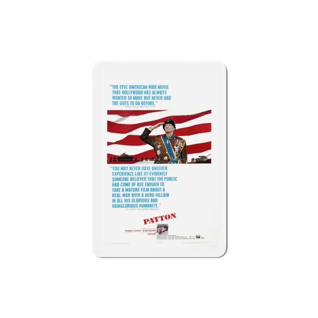 Patton 1970 Movie Poster Refrigerator Magnet 3 Inch - The Sticker Space