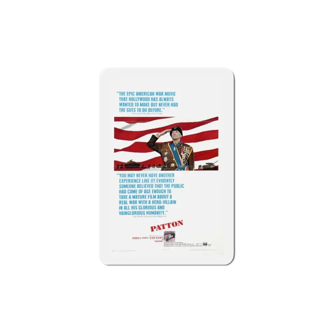 Patton 1970 Movie Poster Refrigerator Magnet 5 Inch - The Sticker Space