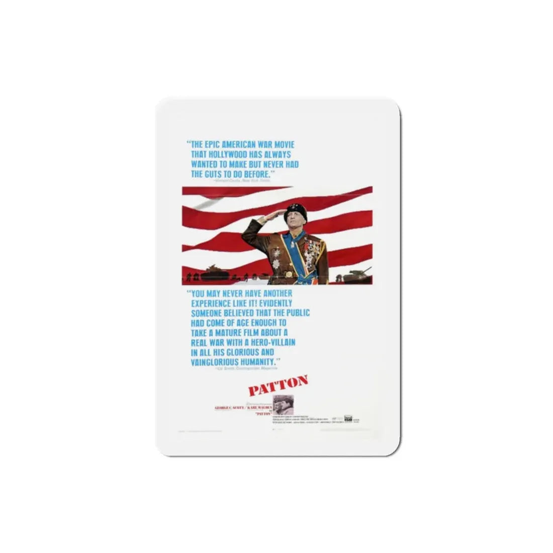 Patton 1970 Movie Poster Refrigerator Magnet - The Sticker Space