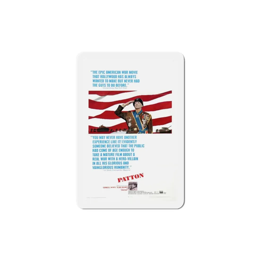 Patton 1970 Movie Poster Refrigerator Magnet - The Sticker Space