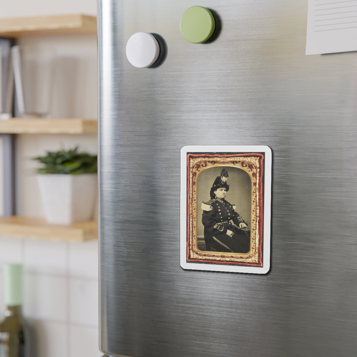 Pauline Cushman In Military-Style Costume (U.S. Civil War) Refrigerator Magnet-The Sticker Space