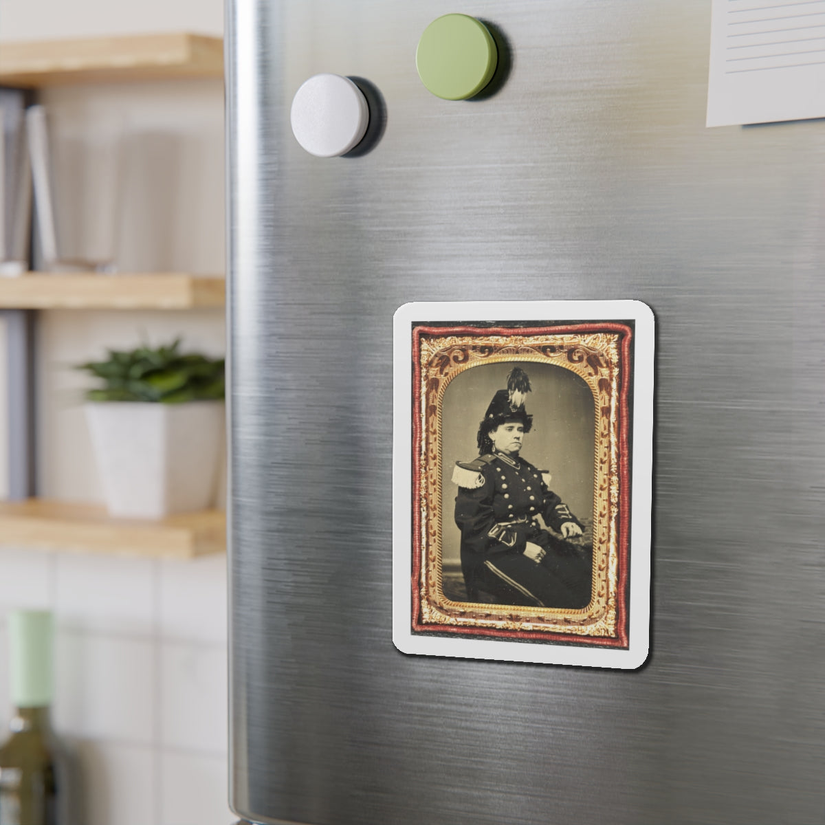 Pauline Cushman In Military-Style Costume (U.S. Civil War) Refrigerator Magnet-The Sticker Space