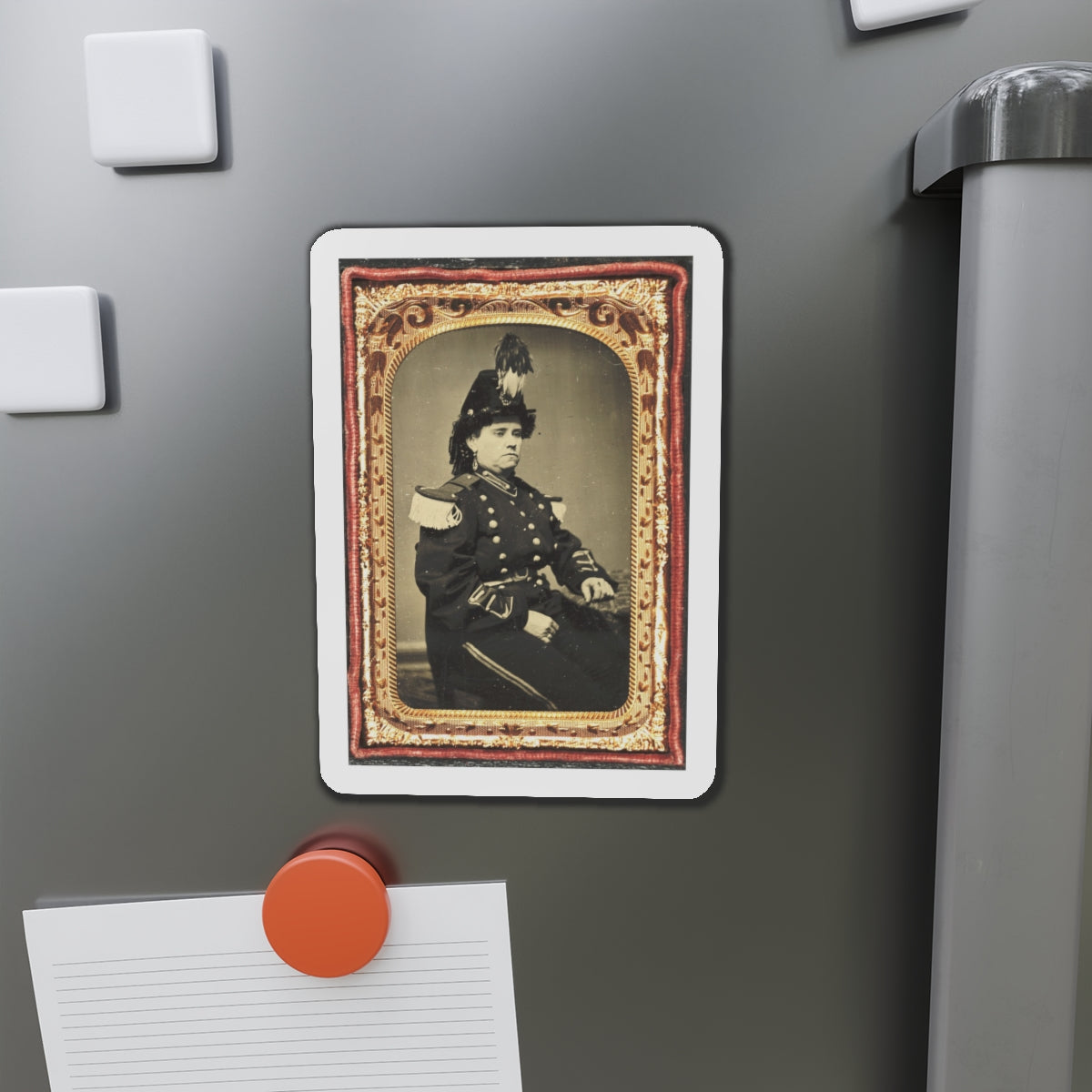 Pauline Cushman In Military-Style Costume (U.S. Civil War) Refrigerator Magnet-The Sticker Space