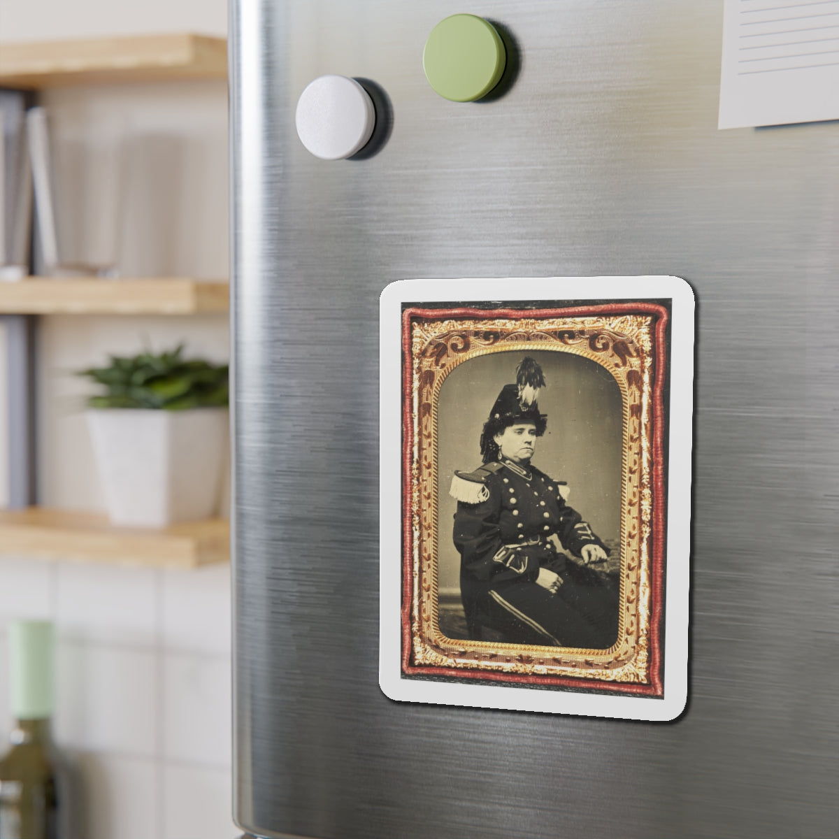 Pauline Cushman In Military-Style Costume (U.S. Civil War) Refrigerator Magnet-The Sticker Space