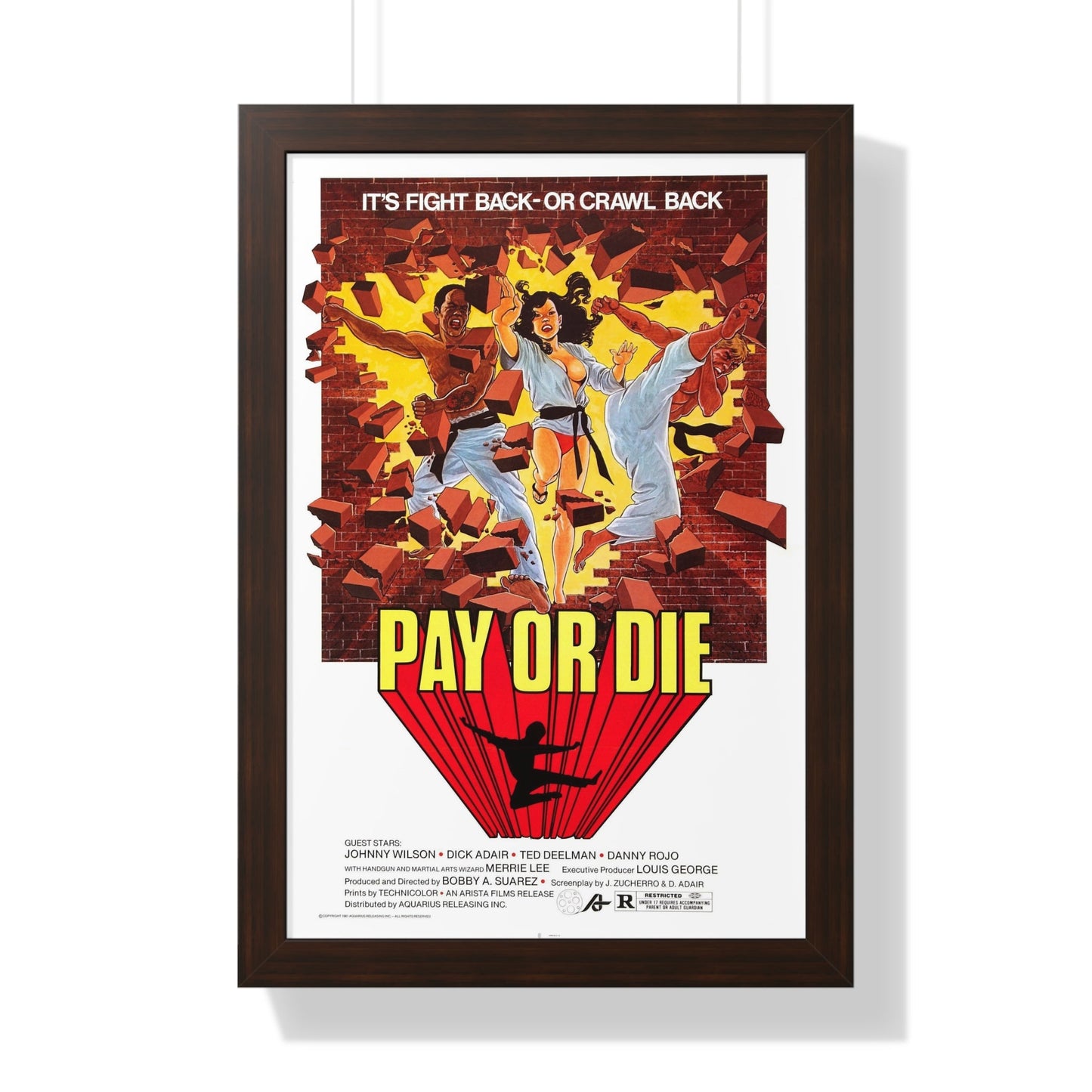 PAY OR DIE (MEAN BUSINESS) 1979 - Framed Movie Poster-16″ x 24″-The Sticker Space