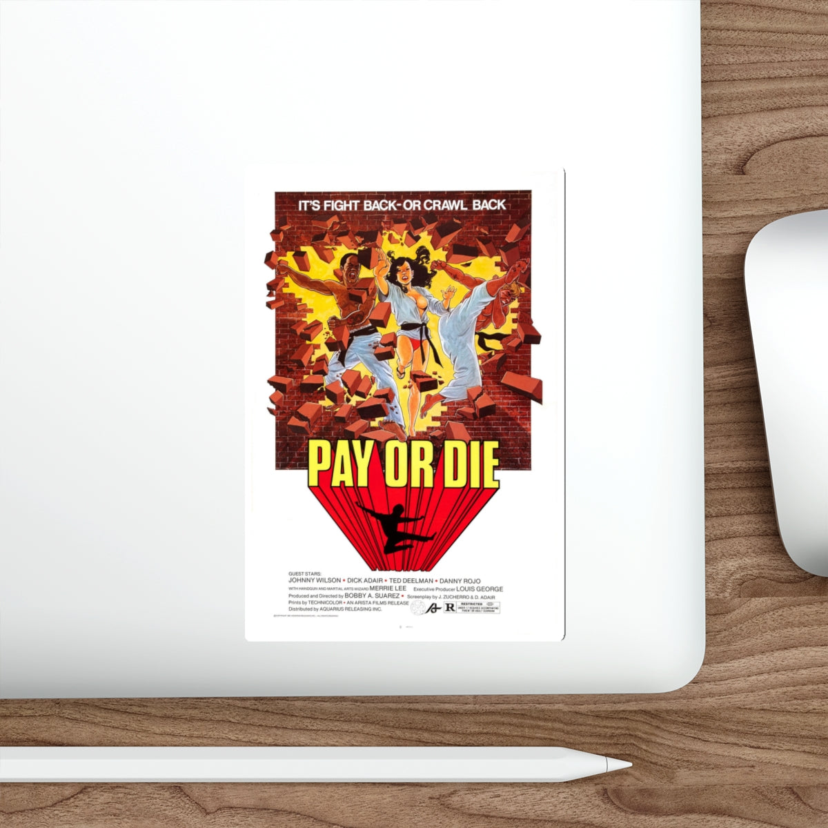 PAY OR DIE (MEAN BUSINESS) 1979 Movie Poster STICKER Vinyl Die-Cut Decal-The Sticker Space