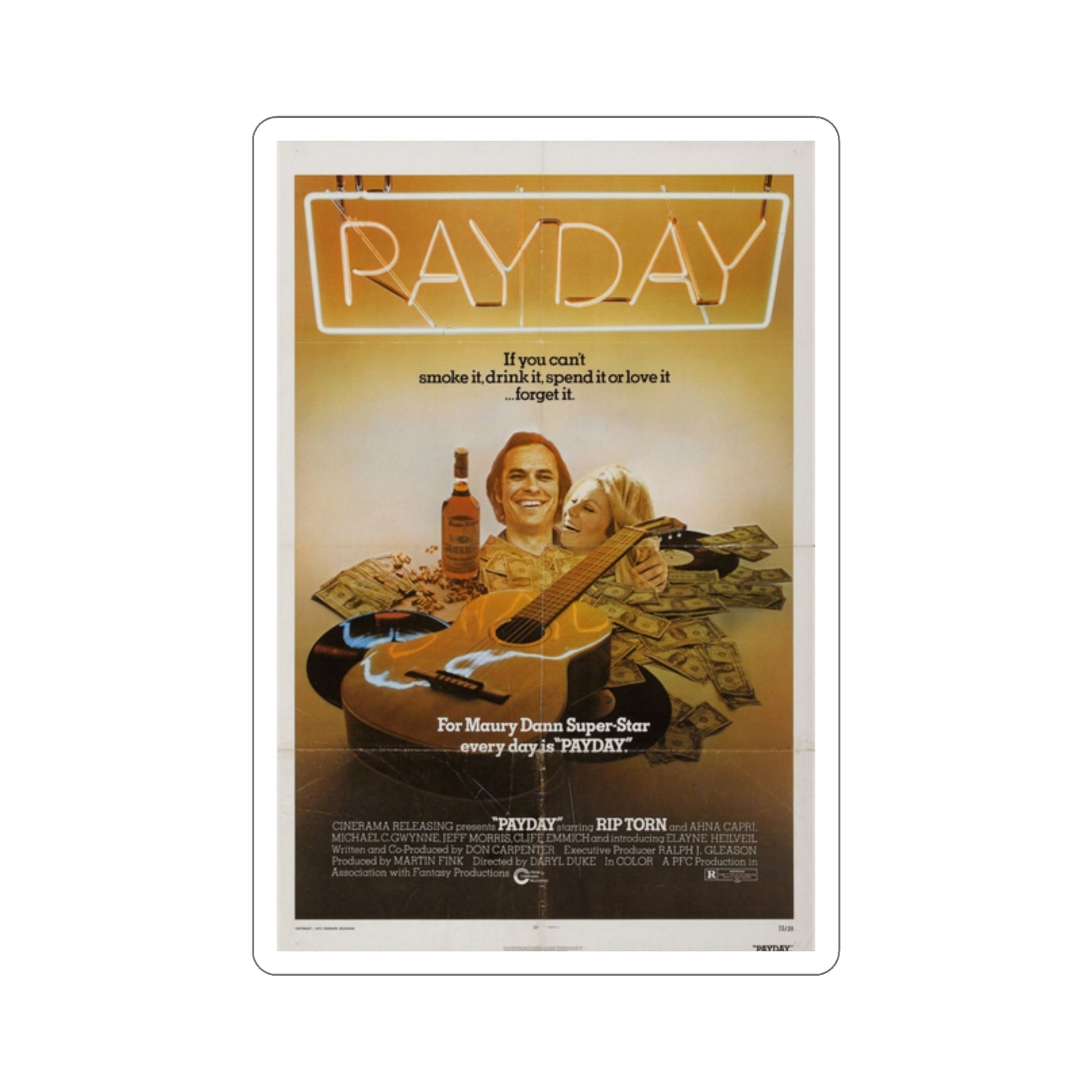 Payday 1973 Movie Poster STICKER Vinyl Die-Cut Decal-2 Inch-The Sticker Space