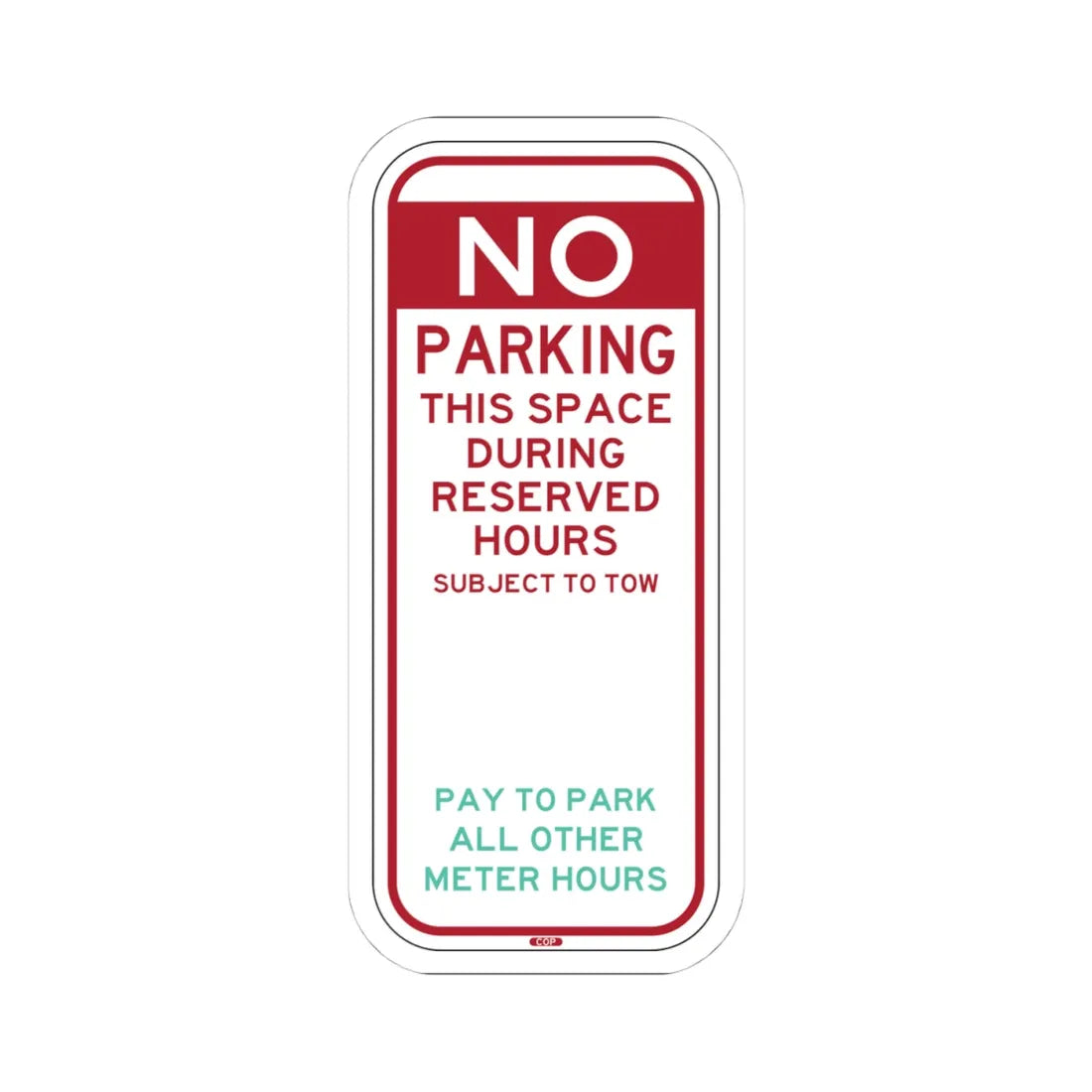 PBOT Road sign P6075 (Oregon) (Road Sign) STICKER Vinyl Kiss-Cut Decal 4 Inch White - The Sticker Space