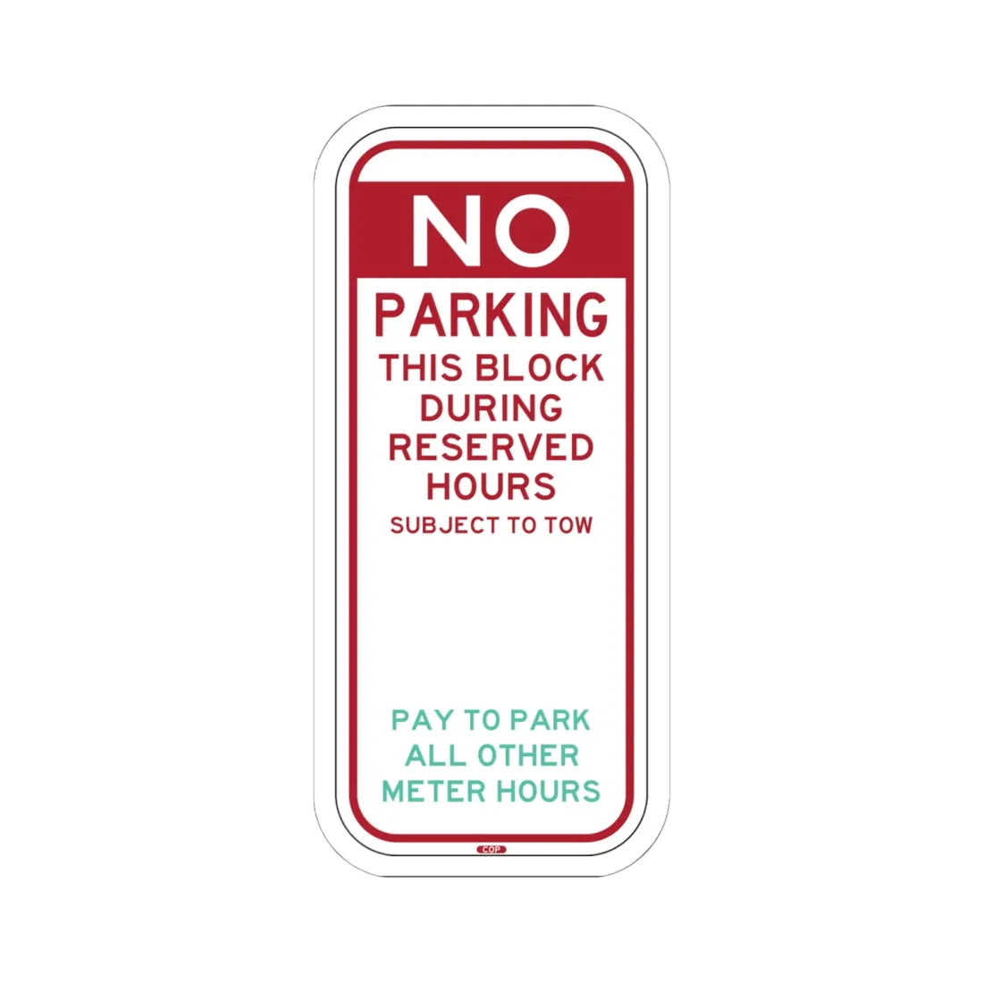PBOT Road sign P6085 (Oregon) (Road Sign) STICKER Vinyl Kiss-Cut Decal 6 Inch White - The Sticker Space