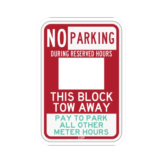 PBOT Road sign P6110 (Oregon) (Road Sign) STICKER Vinyl Kiss-Cut Decal 2 Inch White - The Sticker Space