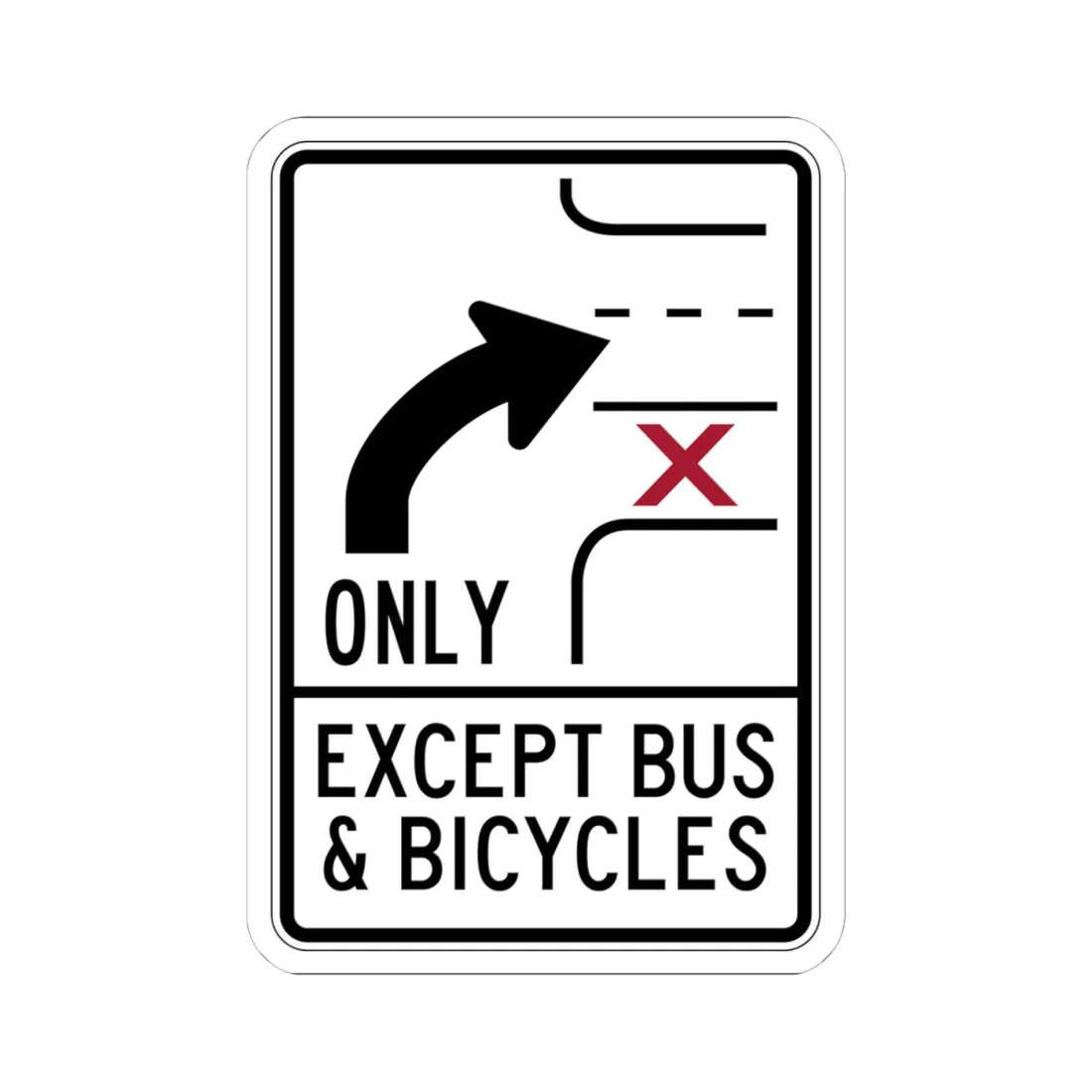 PBOT Road sign R3343 (Oregon) (Road Sign) STICKER Vinyl Kiss-Cut Decal 4 Inch White - The Sticker Space