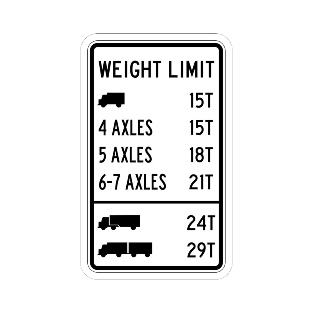 PBOT Road sign R6333 (Oregon) (Road Sign) STICKER Vinyl Kiss-Cut Decal 4 Inch White - The Sticker Space