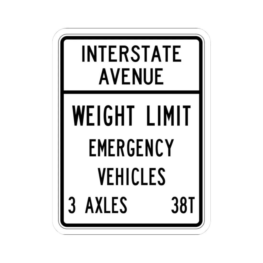 PBOT Road sign R6352 (Oregon) (Road Sign) STICKER Vinyl Kiss-Cut Decal 3 Inch White - The Sticker Space