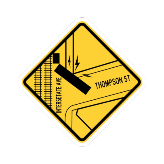 PBOT Road sign W2535 (Oregon) (Road Sign) STICKER Vinyl Kiss-Cut Decal 2 Inch White - The Sticker Space