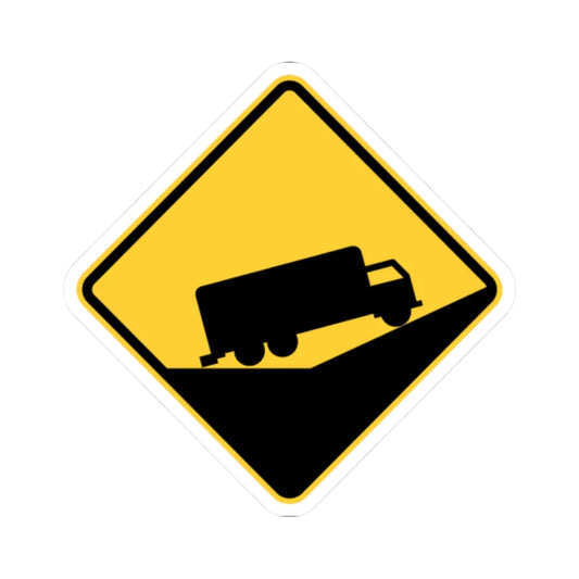 PBOT Road sign W2540 (Oregon) (Road Sign) STICKER Vinyl Kiss-Cut Decal 2 Inch White - The Sticker Space