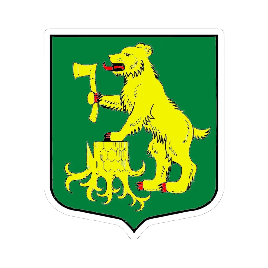 Pchevga gerb (Russia) (Coat of Arms) STICKER Vinyl Kiss-Cut Decal 4 Inch White - The Sticker Space