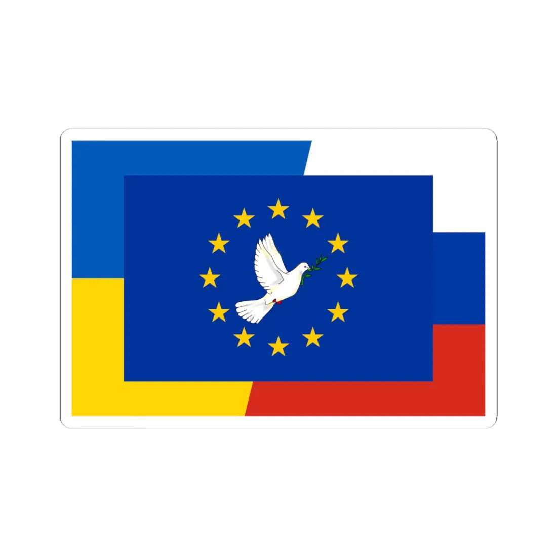 Peace dove Ukraine Russia Europe (Ukraine) STICKER Vinyl Kiss-Cut Decal 4 Inch White - The Sticker Space