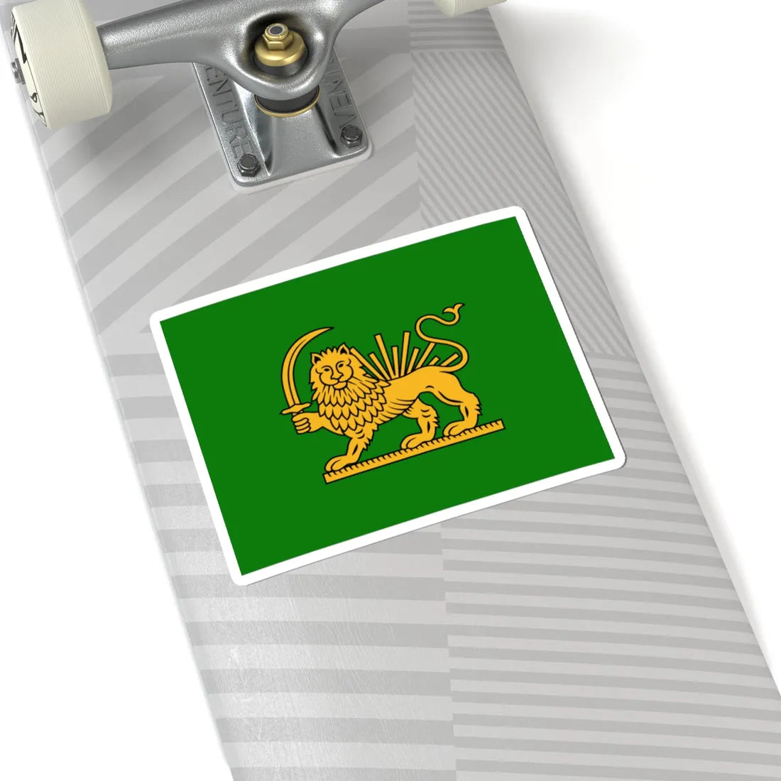 Peace Flag of Fath Ali Shah with sword (Iran) STICKER Vinyl Kiss-Cut Decal - The Sticker Space