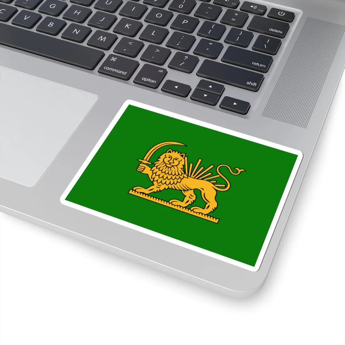 Peace Flag of Fath Ali Shah with sword (Iran) STICKER Vinyl Kiss-Cut Decal - The Sticker Space
