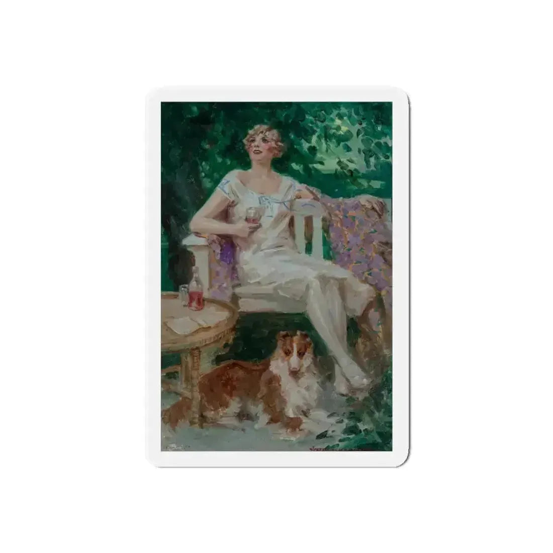 Peaceful Afternoons (Magazine Illustration) Refrigerator Magnet 4 Inch Die-Cut - The Sticker Space