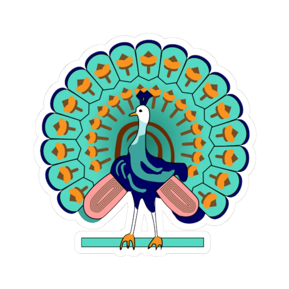 Peacock symbol Burma (Myanmar) (Coat of Arms) STICKER Vinyl Kiss-Cut Decal 3 Inch White - The Sticker Space