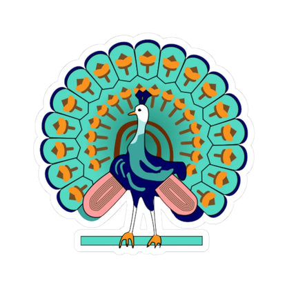 Peacock symbol Burma (Myanmar) (Coat of Arms) STICKER Vinyl Kiss-Cut Decal 3 Inch White - The Sticker Space