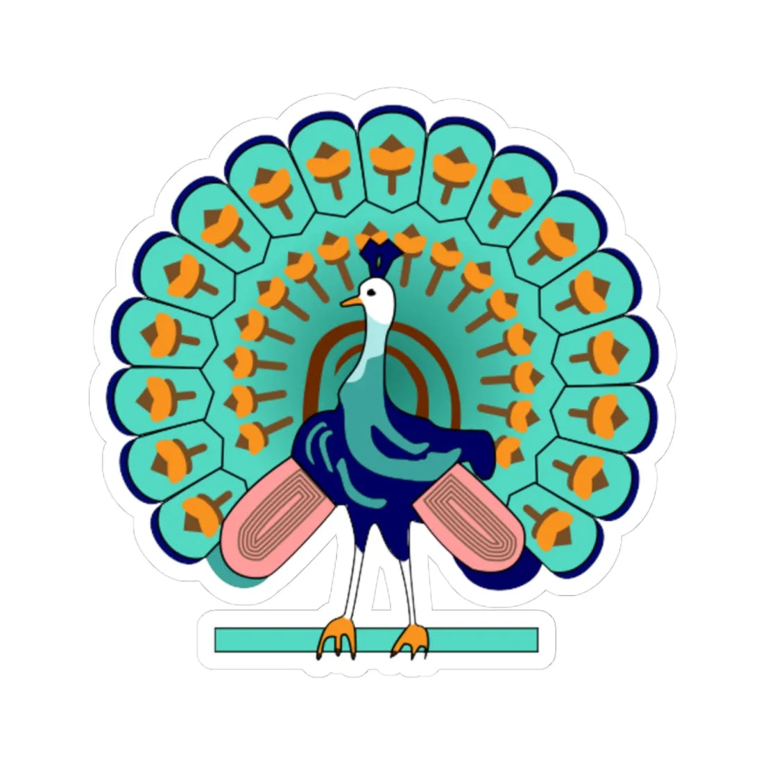 Peacock symbol Burma (Myanmar) (Coat of Arms) STICKER Vinyl Kiss-Cut Decal 4 Inch White - The Sticker Space