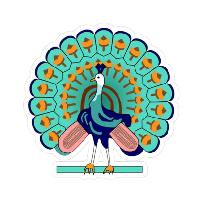Peacock symbol Burma (Myanmar) (Coat of Arms) STICKER Vinyl Kiss-Cut Decal 4 Inch White - The Sticker Space