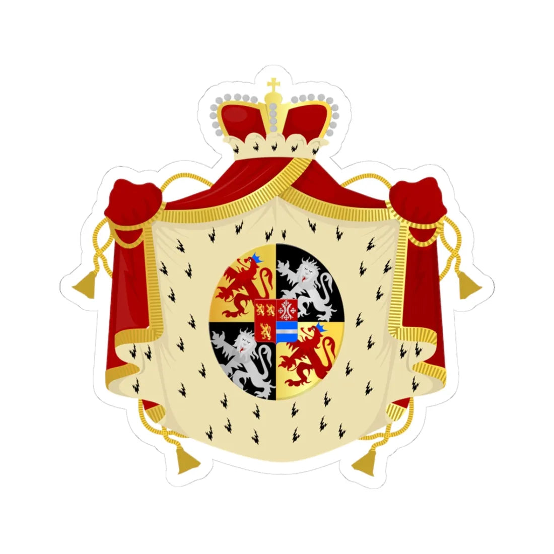 Pecq wapen (Belgium) (Coat of Arms) STICKER Vinyl Kiss-Cut Decal 3 Inch White - The Sticker Space