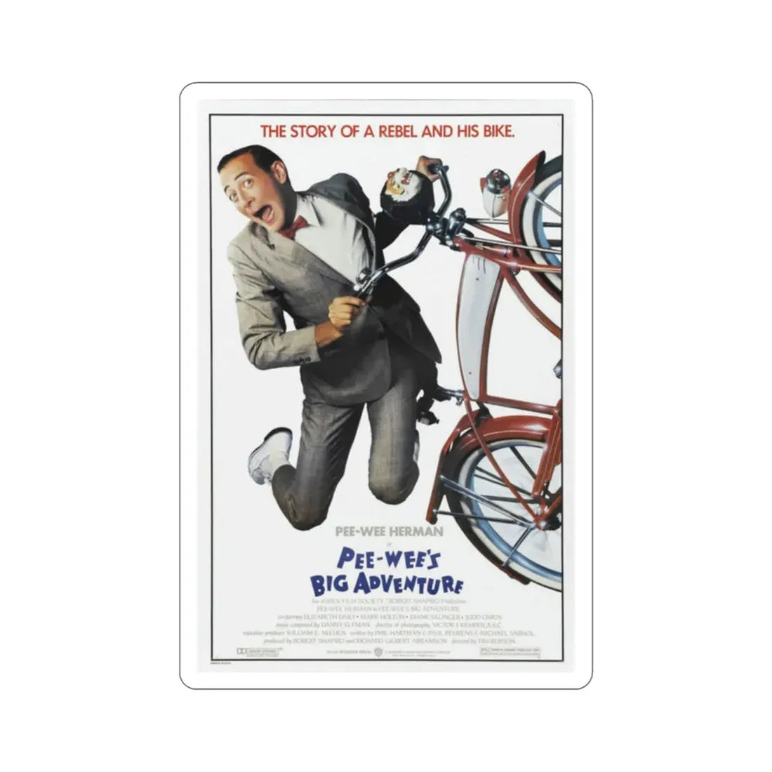 Pee wee's Big Adventure 1985 Movie Poster STICKER Vinyl Die-Cut Decal - The Sticker Space